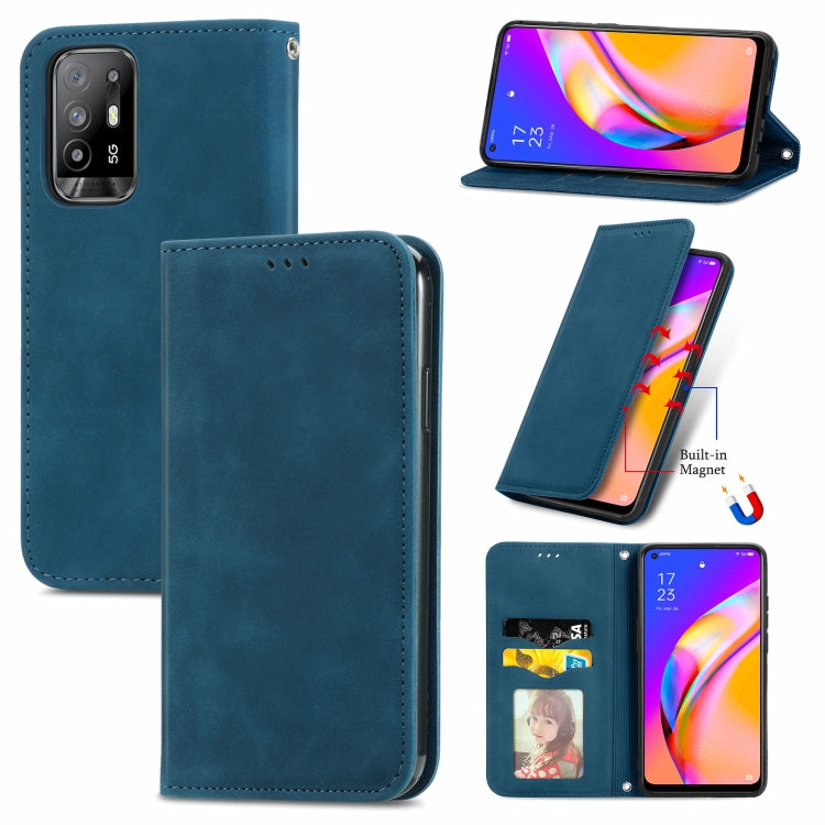 Retro Skin Feel Business Magnetic Horizontal Flip Leather Case With Holder & Card Slots & Wallet & Photo Frame, For OPPO A94 5G, For OPPO A54 5G, For OPPO Reno 5 5G, For OPPO Reno 5 5G X3 Lite, For OPPO Realme C21, For OPPO Realme GT 5G, For Meizu 18