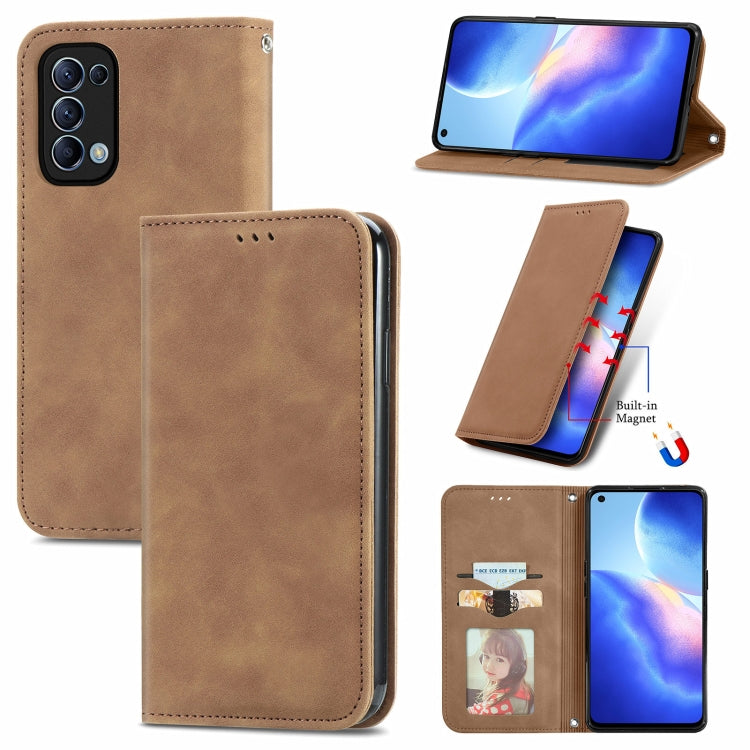 Retro Skin Feel Business Magnetic Horizontal Flip Leather Case With Holder & Card Slots & Wallet & Photo Frame, For OPPO A94 5G, For OPPO A54 5G, For OPPO Reno 5 5G, For OPPO Reno 5 5G X3 Lite, For OPPO Realme C21, For OPPO Realme GT 5G, For Meizu 18