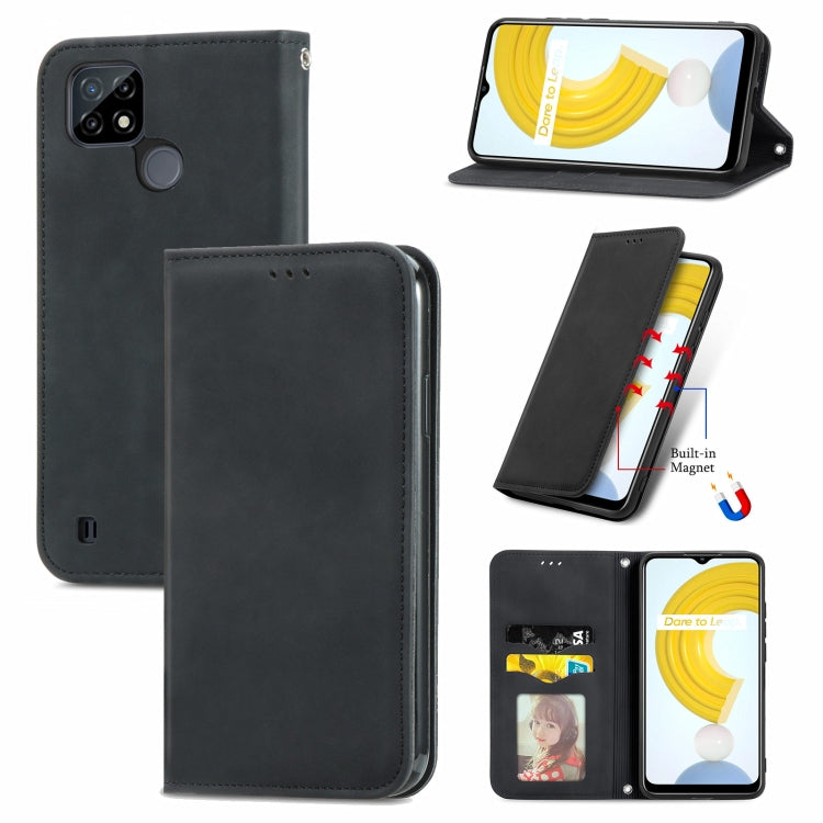 Retro Skin Feel Business Magnetic Horizontal Flip Leather Case With Holder & Card Slots & Wallet & Photo Frame, For OPPO A94 5G, For OPPO A54 5G, For OPPO Reno 5 5G, For OPPO Reno 5 5G X3 Lite, For OPPO Realme C21, For OPPO Realme GT 5G, For Meizu 18