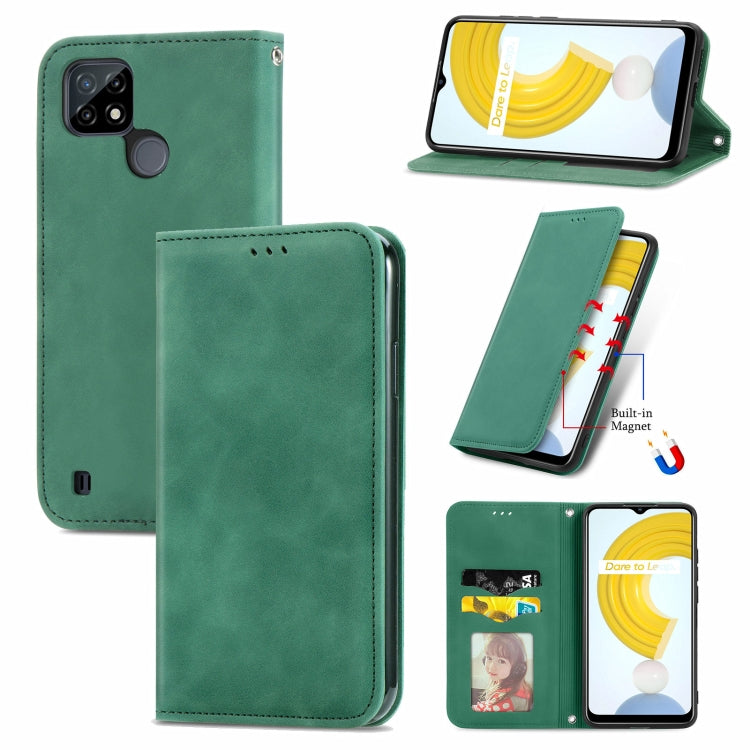 Retro Skin Feel Business Magnetic Horizontal Flip Leather Case With Holder & Card Slots & Wallet & Photo Frame, For OPPO A94 5G, For OPPO A54 5G, For OPPO Reno 5 5G, For OPPO Reno 5 5G X3 Lite, For OPPO Realme C21, For OPPO Realme GT 5G, For Meizu 18