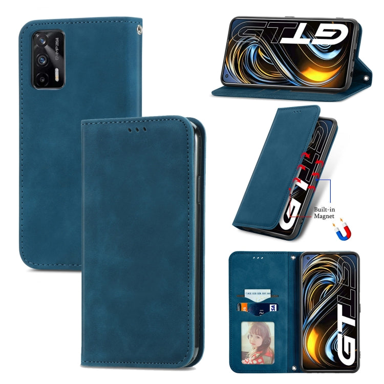 Retro Skin Feel Business Magnetic Horizontal Flip Leather Case With Holder & Card Slots & Wallet & Photo Frame, For OPPO A94 5G, For OPPO A54 5G, For OPPO Reno 5 5G, For OPPO Reno 5 5G X3 Lite, For OPPO Realme C21, For OPPO Realme GT 5G, For Meizu 18