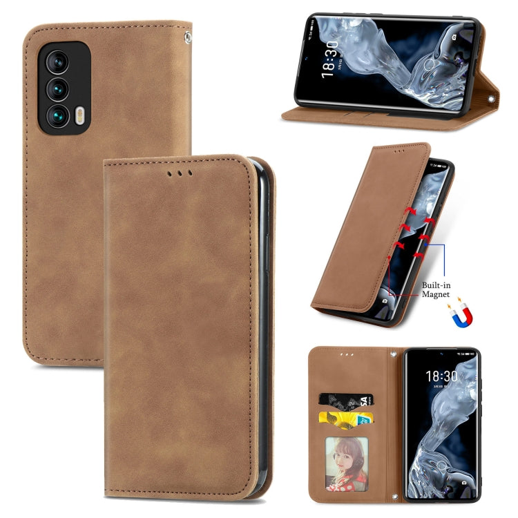 Retro Skin Feel Business Magnetic Horizontal Flip Leather Case With Holder & Card Slots & Wallet & Photo Frame, For OPPO A94 5G, For OPPO A54 5G, For OPPO Reno 5 5G, For OPPO Reno 5 5G X3 Lite, For OPPO Realme C21, For OPPO Realme GT 5G, For Meizu 18