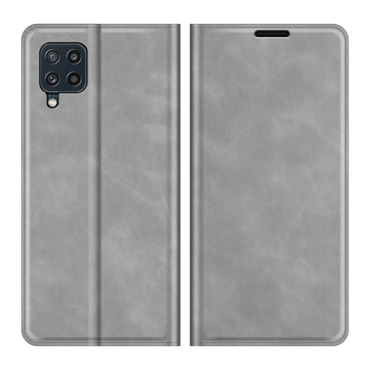 For Samsung Galaxy M32 Retro-skin Business Magnetic Suction Leather Case with Holder & Card Slots & Wallet, For Galaxy M32