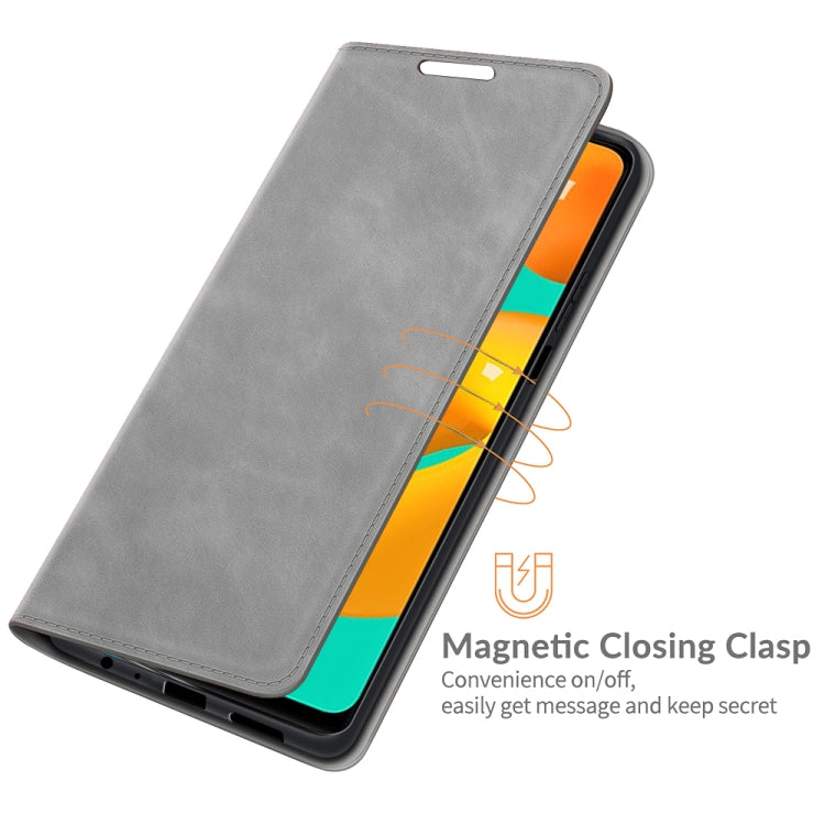 For Samsung Galaxy M32 Retro-skin Business Magnetic Suction Leather Case with Holder & Card Slots & Wallet, For Galaxy M32
