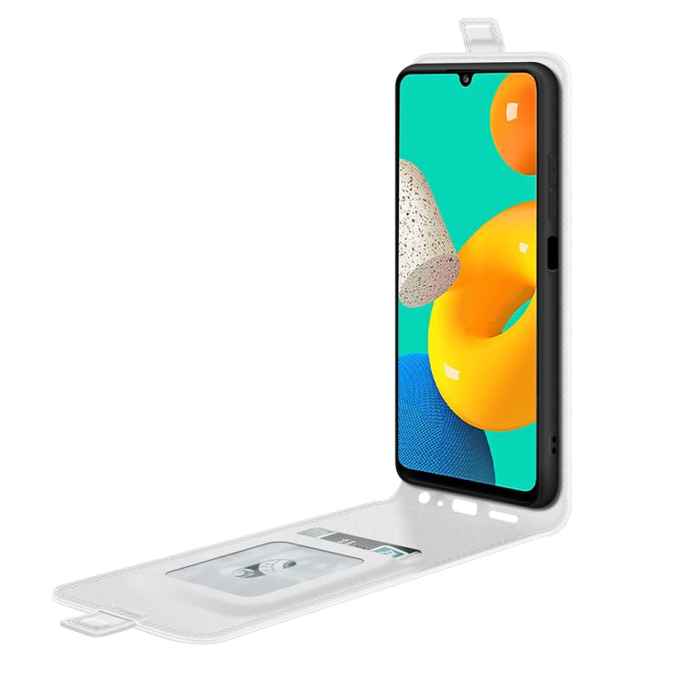 For Samsung Galaxy M32 R64 Texture Single Vertical Flip Leather Protective Case with Card Slots & Photo Frame, For Galaxy M32