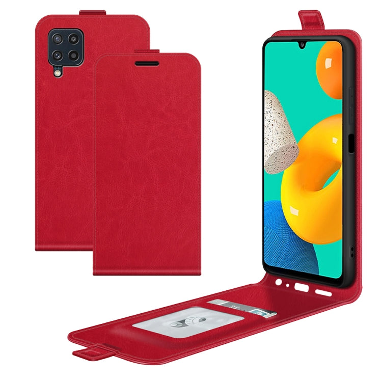 For Samsung Galaxy M32 R64 Texture Single Vertical Flip Leather Protective Case with Card Slots & Photo Frame, For Galaxy M32