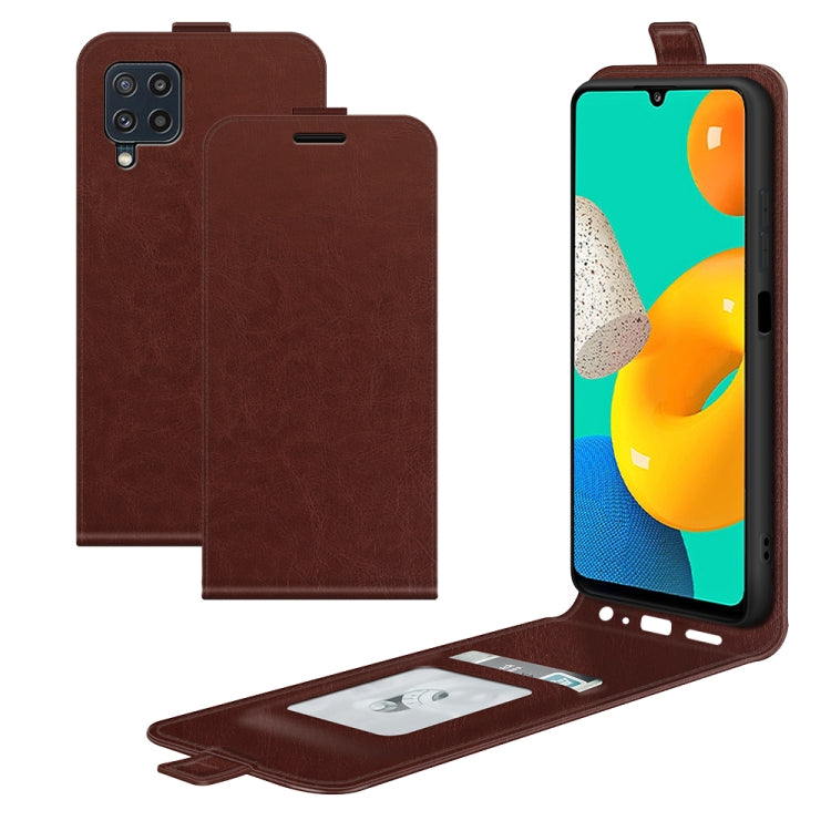 For Samsung Galaxy M32 R64 Texture Single Vertical Flip Leather Protective Case with Card Slots & Photo Frame, For Galaxy M32