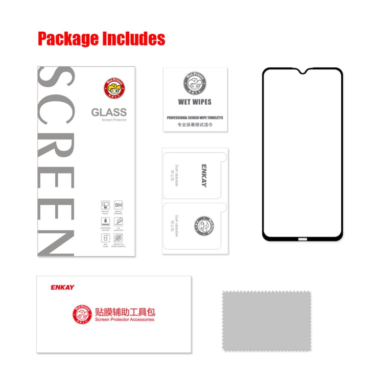 ENKAY Hat-Prince Full Glue 0.26mm 9H 2.5D Tempered Glass Screen Protector Full Coverage Film, For Redmi Note 8 2021, For Honor 50 SE (1 PC), For Samsung Galaxy A22 4G, For Samsung Galaxy A22 5G, For Samsung Galaxy F22 / M22                             ...
