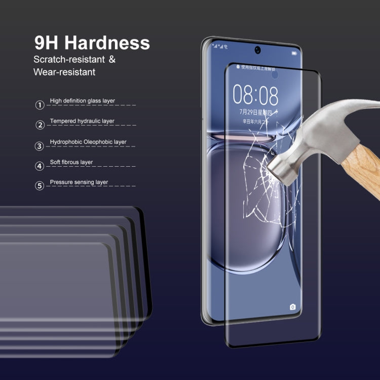 5 PCS ENKAY Hat-Prince 3D Curved Explosion-proof Full Coverage Film Heat Bending Tempered Glass Protector, For Huawei P50 Pro(5 PCS), For Honor 50 Pro(5 PCS), For Honor 50(5 PCS)