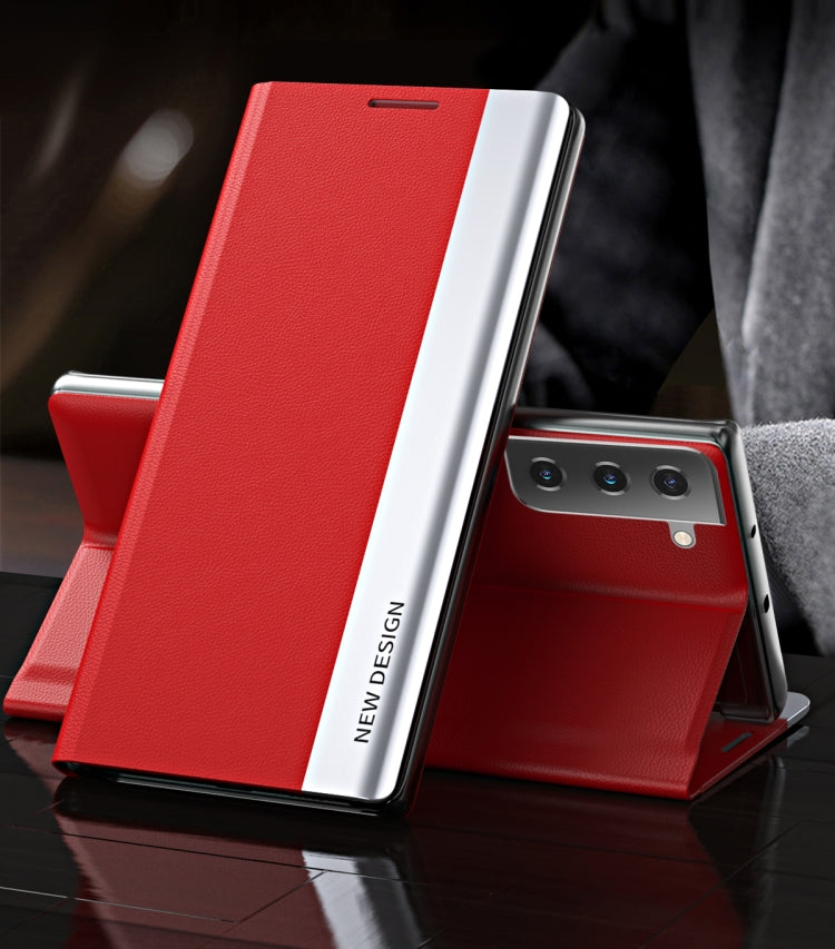 Side Electroplated Magnetic Ultra-Thin Horizontal Flip Leather Case with Holder, For Samsung Galaxy A72 5G / 4G, For Samsung Galaxy S20 FE, For Samsung Galaxy A32 5G, For Samsung Galaxy S21 5G, For Samsung Galaxy S21+ 5G, For Samsung Galaxy S21 Ultra 5...