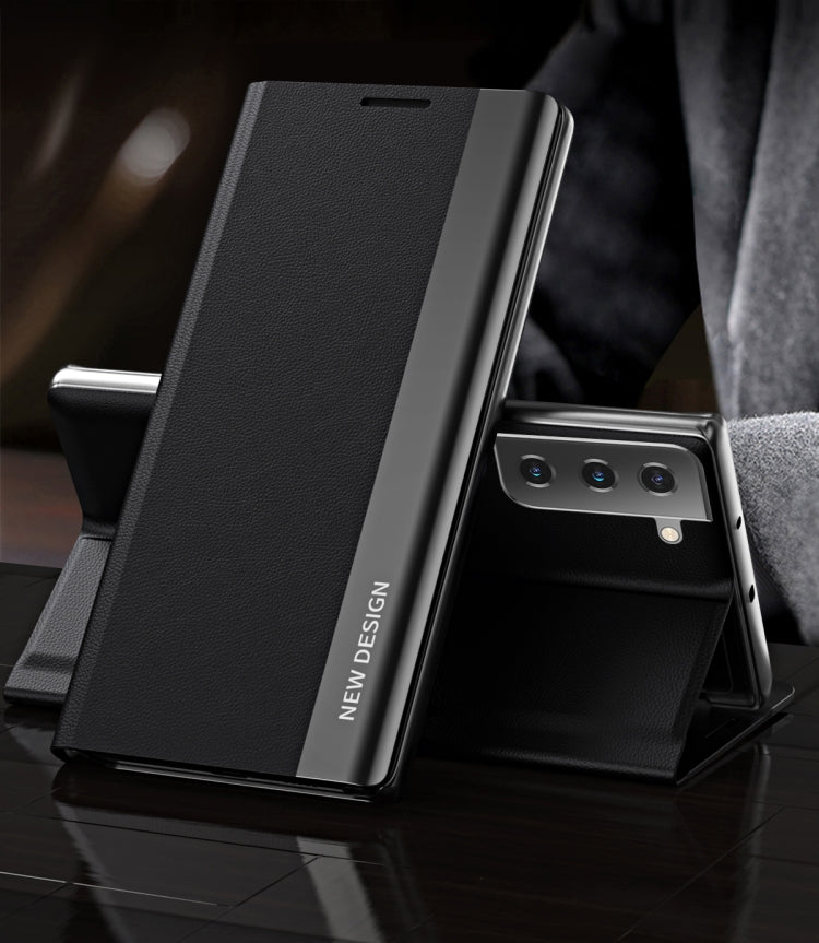 Side Electroplated Magnetic Ultra-Thin Horizontal Flip Leather Case with Holder, For Samsung Galaxy A72 5G / 4G, For Samsung Galaxy S20 FE, For Samsung Galaxy A32 5G, For Samsung Galaxy S21 5G, For Samsung Galaxy S21+ 5G, For Samsung Galaxy S21 Ultra 5...