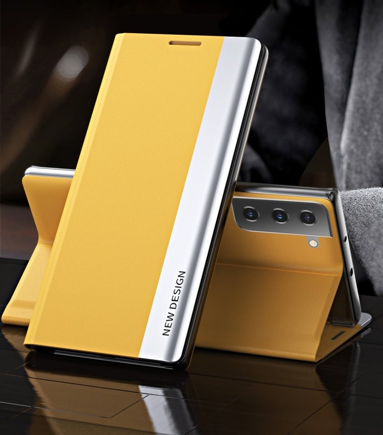 Side Electroplated Magnetic Ultra-Thin Horizontal Flip Leather Case with Holder, For Samsung Galaxy A72 5G / 4G, For Samsung Galaxy S20 FE, For Samsung Galaxy A32 5G, For Samsung Galaxy S21 5G, For Samsung Galaxy S21+ 5G, For Samsung Galaxy S21 Ultra 5...