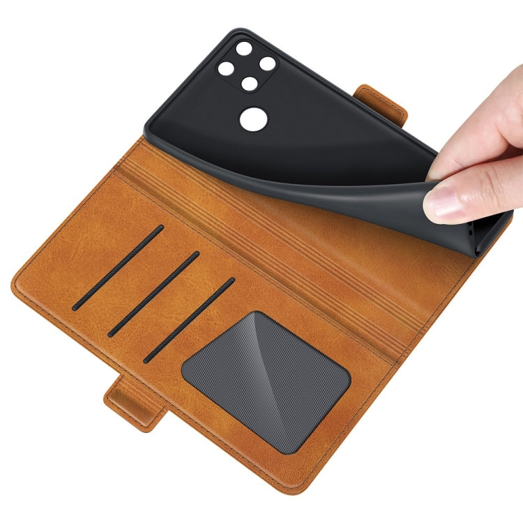 For OPPO Realme C21Y Dual-side Magnetic Buckle Horizontal Flip Leather Case with Holder & Card Slots & Wallet