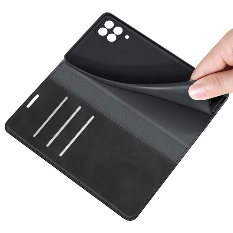 For Samsung Galaxy F12 / M12 Retro-skin Business Magnetic Suction Leather Case with Holder & Card Slots & Wallet, For Galaxy F12 / M12