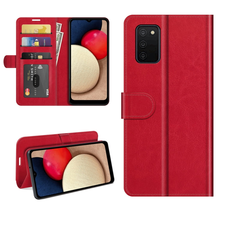 For Samsung Galaxy A03S R64 Texture Single Horizontal Flip Protective Case with Holder & Card Slots & Wallet& Photo Frame, For Samsung Galaxy A03s 164mm