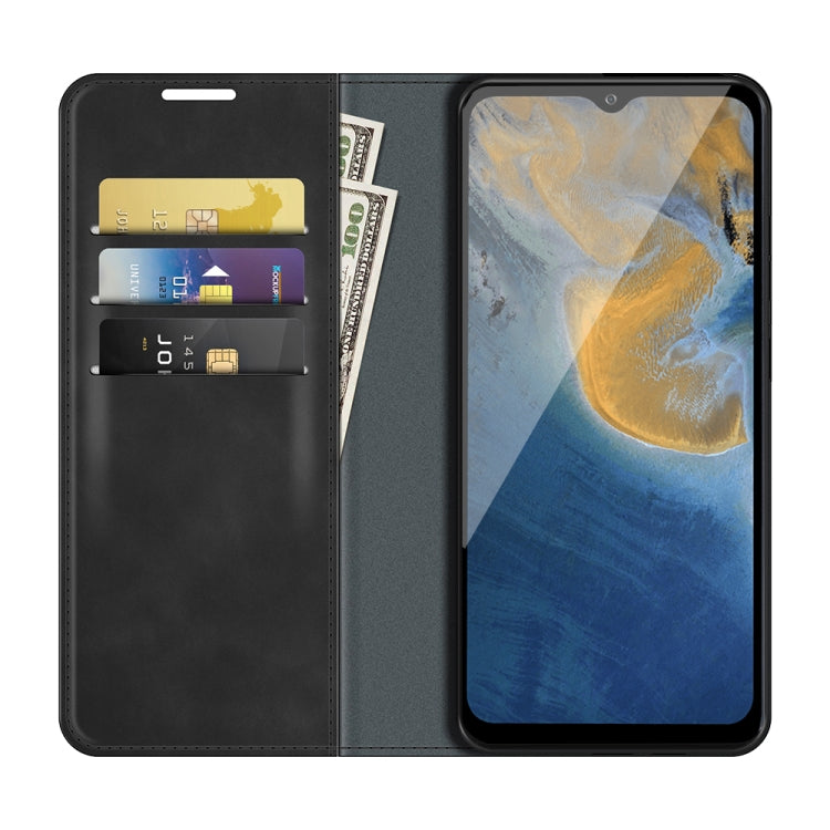 For ZTE Blade A51 Retro-skin Business Magnetic Suction Leather Case with Holder & Card Slots & Wallet, For ZTE Blade A51