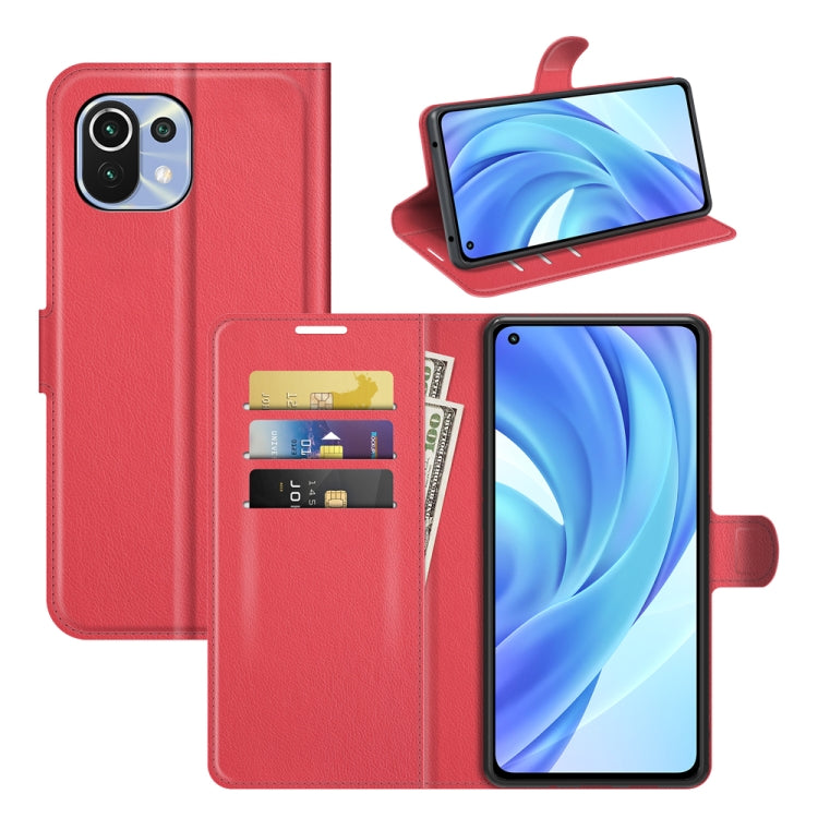 For Xiaomi Mi 11 Lite Litchi Texture Horizontal Flip Protective Case with Holder & Card Slots & Wallet, For Xiaomi Mi 11 Lite
