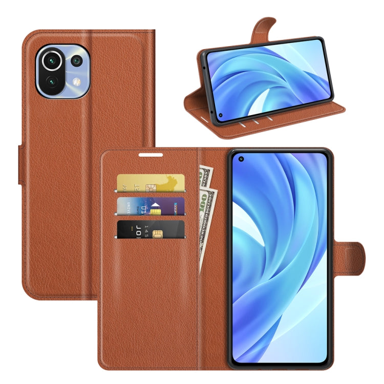 For Xiaomi Mi 11 Lite Litchi Texture Horizontal Flip Protective Case with Holder & Card Slots & Wallet, For Xiaomi Mi 11 Lite
