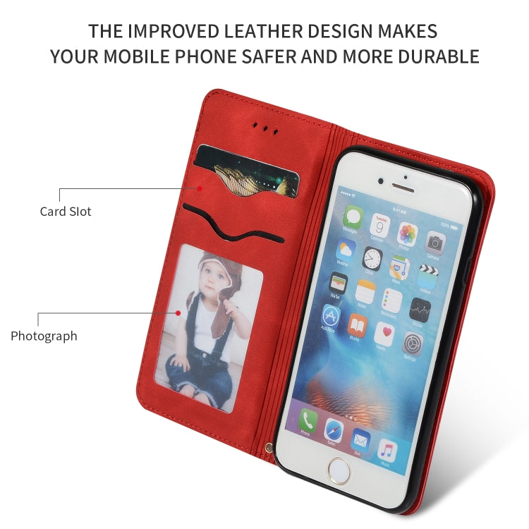 Retro Skin Feel Business Magnetic Horizontal Flip Leather Case for iPhone 6S & 6, Red, Dark Gray, Navy Blue, Army Green, Brown