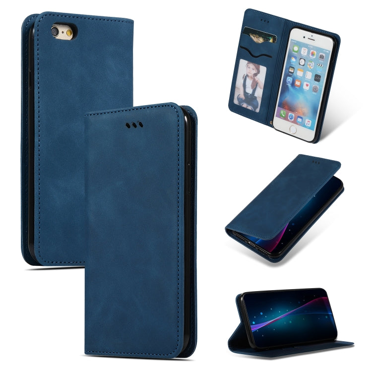 Retro Skin Feel Business Magnetic Horizontal Flip Leather Case for iPhone 6S & 6, Red, Dark Gray, Navy Blue, Army Green, Brown
