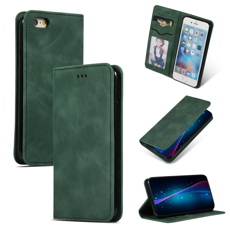 Retro Skin Feel Business Magnetic Horizontal Flip Leather Case for iPhone 6S Plus & 6 Plus, Red, Dark Gray, Navy Blue, Army Green, Brown