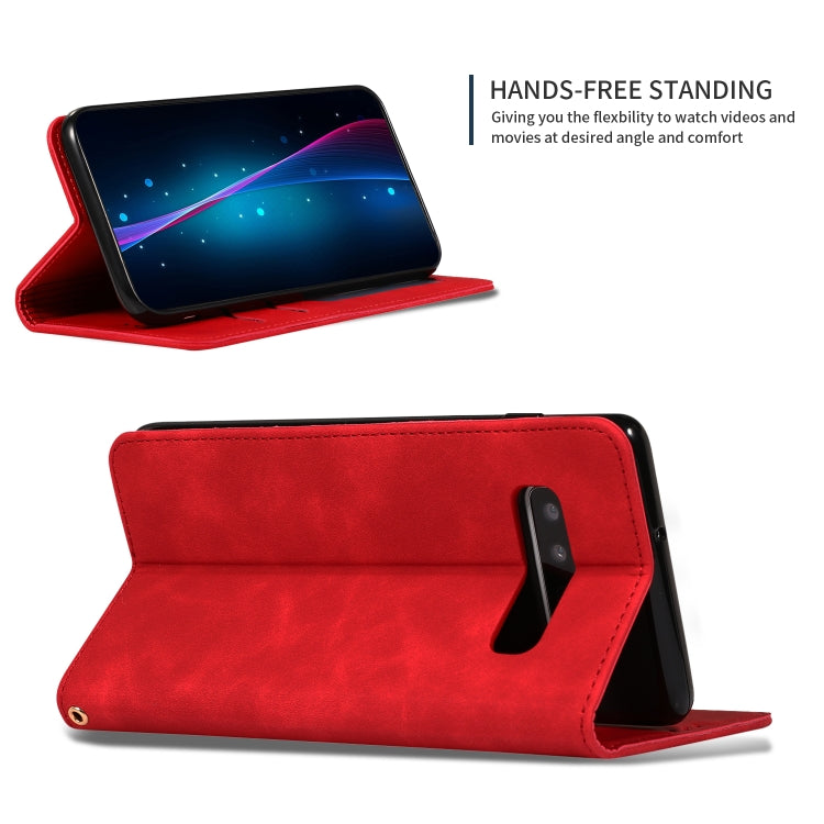 Retro Skin Feel Business Magnetic Horizontal Flip Leather Case for Samsung Galaxy S10三星, Red, Dark Gray, Navy Blue, Army Green, Brown