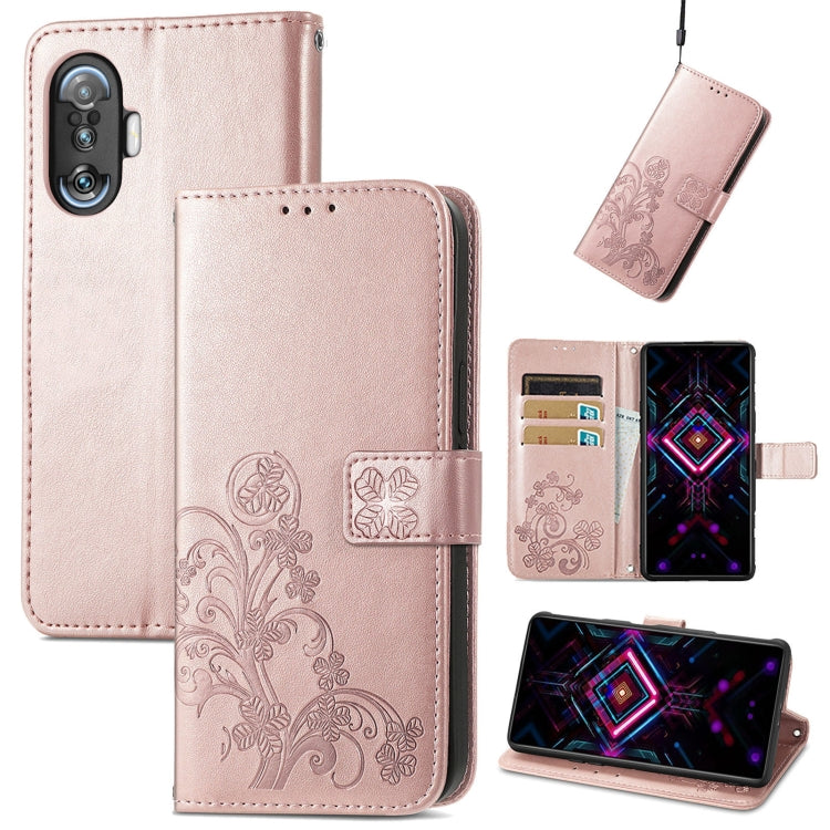 Four-leaf Clasp Embossed Buckle Mobile Phone Protection Leather Case with Lanyard & Card Slot & Wallet & Bracket Function, For Xiaomi Redmi K40 Gaming /Poco F3 GT, For OnePlus 9R, For Doogee X96 Pro, For  Doogee X96 Pro, For Wiko Jerry 4, For vivo V21e...