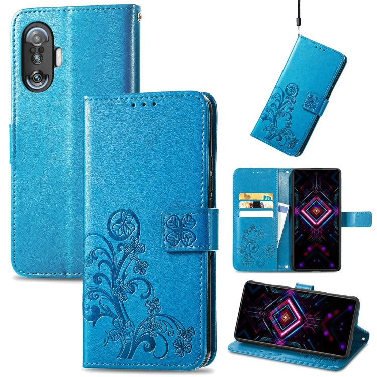 Four-leaf Clasp Embossed Buckle Mobile Phone Protection Leather Case with Lanyard & Card Slot & Wallet & Bracket Function, For Xiaomi Redmi K40 Gaming /Poco F3 GT, For OnePlus 9R, For Doogee X96 Pro, For  Doogee X96 Pro, For Wiko Jerry 4, For vivo V21e...