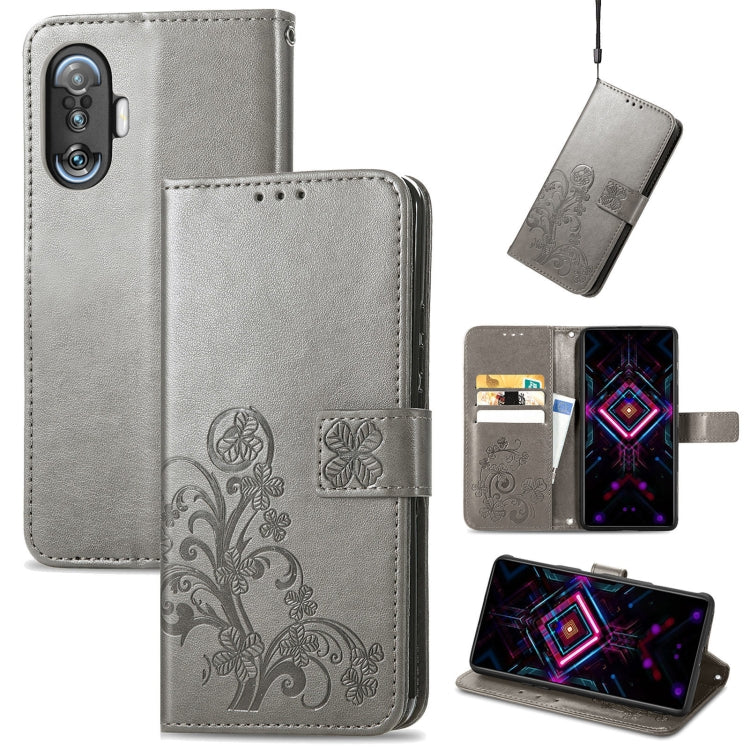 Four-leaf Clasp Embossed Buckle Mobile Phone Protection Leather Case with Lanyard & Card Slot & Wallet & Bracket Function, For Xiaomi Redmi K40 Gaming /Poco F3 GT, For OnePlus 9R, For Doogee X96 Pro, For  Doogee X96 Pro, For Wiko Jerry 4, For vivo V21e...