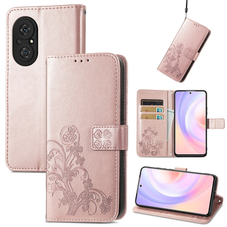 Four-leaf Clasp Embossed Buckle Mobile Phone Protection Leather Case with Lanyard & Card Slot & Wallet & Bracket Function, For Xiaomi Redmi K40 Gaming /Poco F3 GT, For OnePlus 9R, For Doogee X96 Pro, For  Doogee X96 Pro, For Wiko Jerry 4, For vivo V21e...