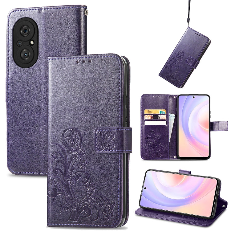 Four-leaf Clasp Embossed Buckle Mobile Phone Protection Leather Case with Lanyard & Card Slot & Wallet & Bracket Function, For Xiaomi Redmi K40 Gaming /Poco F3 GT, For OnePlus 9R, For Doogee X96 Pro, For  Doogee X96 Pro, For Wiko Jerry 4, For vivo V21e...