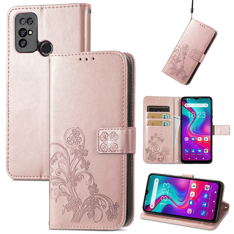 Four-leaf Clasp Embossed Buckle Mobile Phone Protection Leather Case with Lanyard & Card Slot & Wallet & Bracket Function, For Xiaomi Redmi K40 Gaming /Poco F3 GT, For OnePlus 9R, For Doogee X96 Pro, For  Doogee X96 Pro, For Wiko Jerry 4, For vivo V21e...