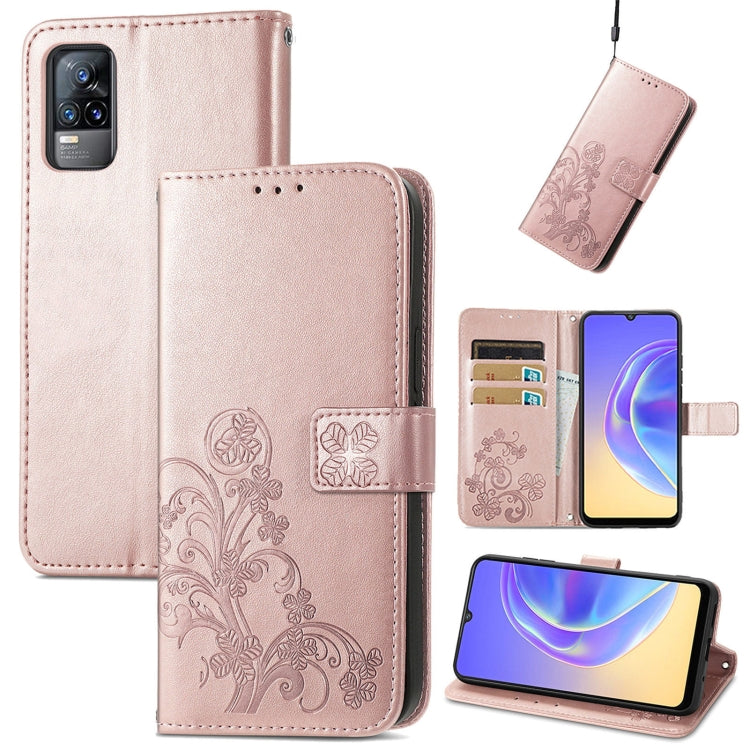 Four-leaf Clasp Embossed Buckle Mobile Phone Protection Leather Case with Lanyard & Card Slot & Wallet & Bracket Function, For Xiaomi Redmi K40 Gaming /Poco F3 GT, For OnePlus 9R, For Doogee X96 Pro, For  Doogee X96 Pro, For Wiko Jerry 4, For vivo V21e...