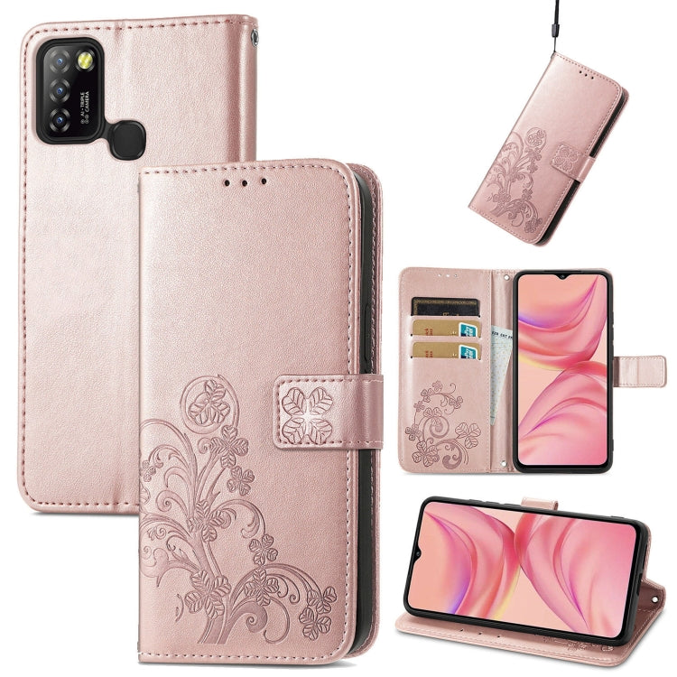 Four-leaf Clasp Embossed Buckle Mobile Phone Protection Leather Case with Lanyard & Card Slot & Wallet & Bracket Function, For Xiaomi Redmi K40 Gaming /Poco F3 GT, For OnePlus 9R, For Doogee X96 Pro, For  Doogee X96 Pro, For Wiko Jerry 4, For vivo V21e...