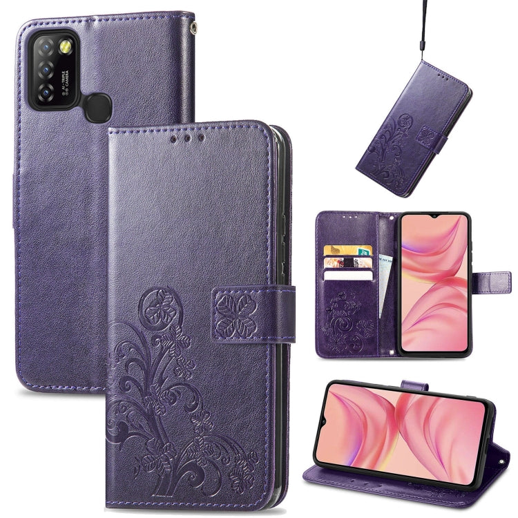 Four-leaf Clasp Embossed Buckle Mobile Phone Protection Leather Case with Lanyard & Card Slot & Wallet & Bracket Function, For Xiaomi Redmi K40 Gaming /Poco F3 GT, For OnePlus 9R, For Doogee X96 Pro, For  Doogee X96 Pro, For Wiko Jerry 4, For vivo V21e...