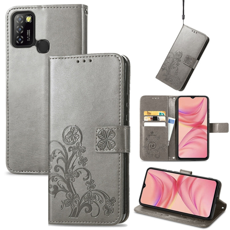 Four-leaf Clasp Embossed Buckle Mobile Phone Protection Leather Case with Lanyard & Card Slot & Wallet & Bracket Function, For Xiaomi Redmi K40 Gaming /Poco F3 GT, For OnePlus 9R, For Doogee X96 Pro, For  Doogee X96 Pro, For Wiko Jerry 4, For vivo V21e...