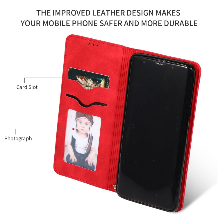 Retro Skin Feel Business Magnetic Horizontal Flip Leather Case for Samsung Galaxy S9 Plus, Red, Dark Gray, Navy Blue, Army Green, Brown
