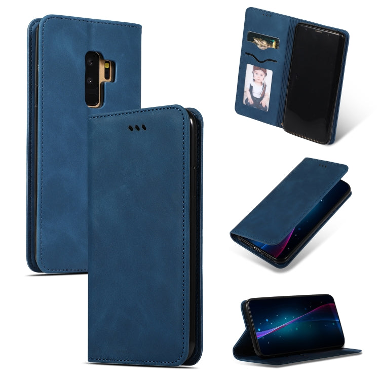 Retro Skin Feel Business Magnetic Horizontal Flip Leather Case for Samsung Galaxy S9 Plus, Red, Dark Gray, Navy Blue, Army Green, Brown