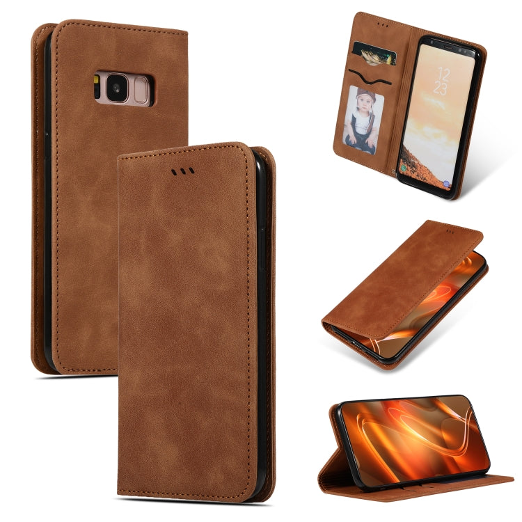 Retro Skin Feel Business Magnetic Horizontal Flip Leather Case for Samsung Galaxy S8, For Galaxy S8