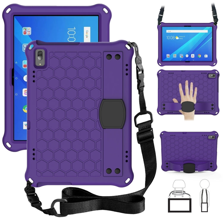 Honeycomb Design EVA + PC Material Four Corner Anti Falling Flat Protective Shell with Strap, For Lenovo Tab M10 TB-X505X/F, For Lenovo Smart Tab M10 TB-605F, For Lenovo Smart Tab M10 TB-606F, For Lenovo Tab P10 TB-X705F/L, For Lenovo Tab E10 TB-X104F ...