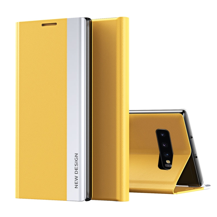 Side Electroplated Magnetic Ultra-Thin Horizontal Flip Leather Case with Holder, For Samsung Galaxy S20, For Samsung Galaxy S20 Plus, For Samsung Galaxy S20 Ultra, For Samsung Galaxy S10, For Samsung Galaxy S10 Plus, For Samsung Galaxy S8
