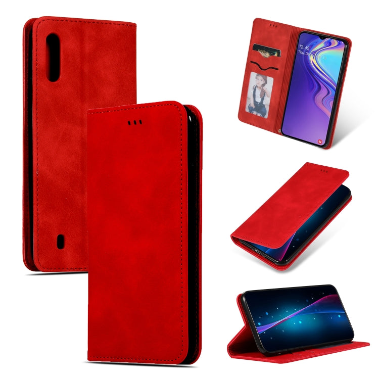 Retro Skin Feel Business Magnetic Horizontal Flip Leather Case for Samsung Galaxy M10三星, For Galaxy M10