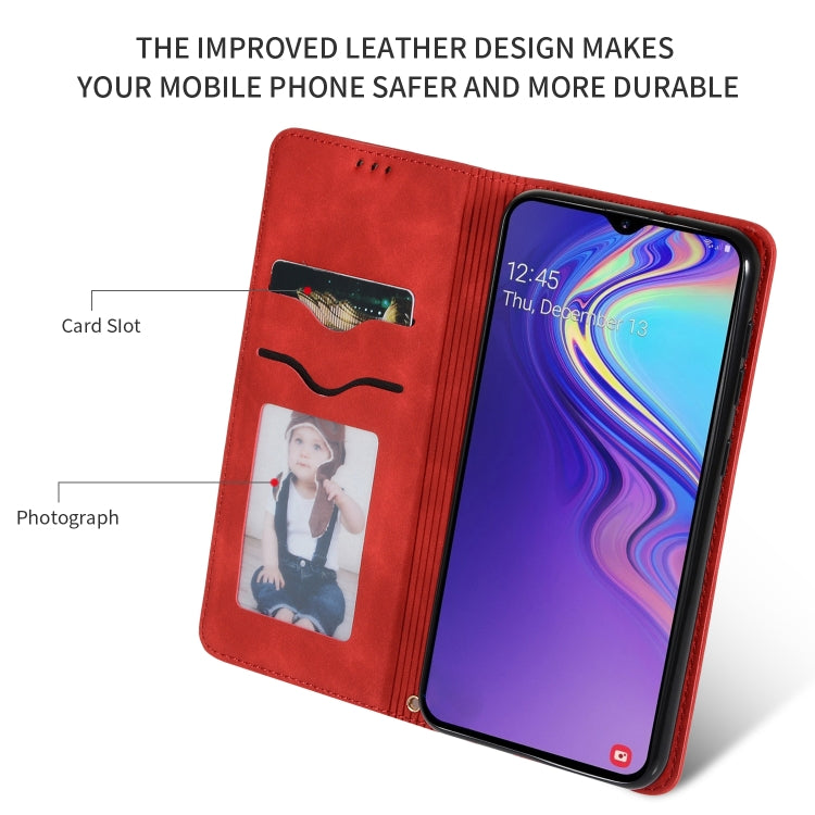 Retro Skin Feel Business Magnetic Horizontal Flip Leather Case for Samsung Galaxy M10三星, For Galaxy M10