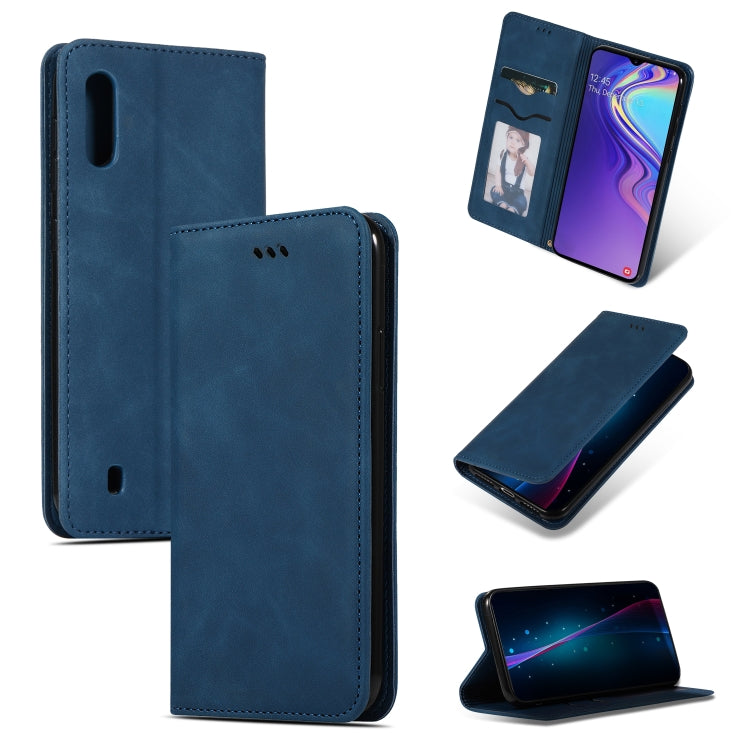 Retro Skin Feel Business Magnetic Horizontal Flip Leather Case for Samsung Galaxy M10三星, For Galaxy M10
