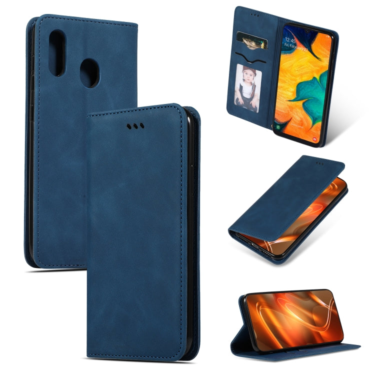 Retro Skin Feel Business Magnetic Horizontal Flip Leather Case for Samsung Galaxy A20 & A30, For Galaxy A20