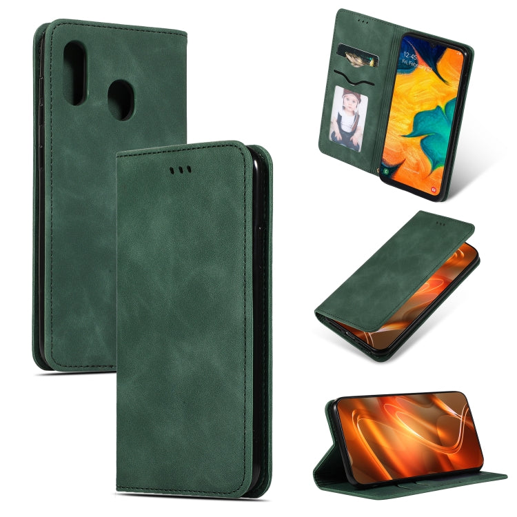Retro Skin Feel Business Magnetic Horizontal Flip Leather Case for Samsung Galaxy A20 & A30, For Galaxy A20