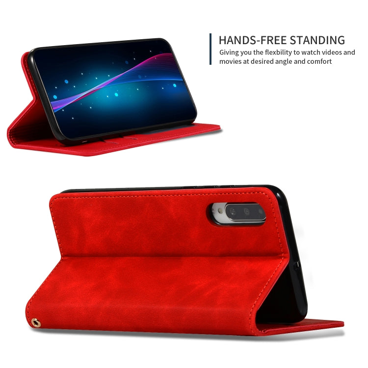 Retro Skin Feel Business Magnetic Horizontal Flip Leather Case for Huawei P30, Red, Dark Gray, Navy Blue, Army Green, Brown