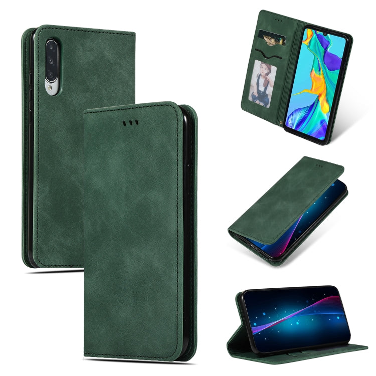 Retro Skin Feel Business Magnetic Horizontal Flip Leather Case for Huawei P30, Red, Dark Gray, Navy Blue, Army Green, Brown