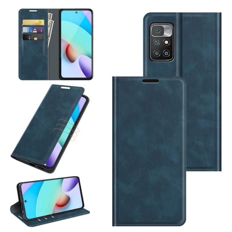 For Xiaomi Redmi 10 Retro-skin Business Magnetic Suction Leather Case with Holder & Card Slots & Wallet, For Xiaomi Redmi 10