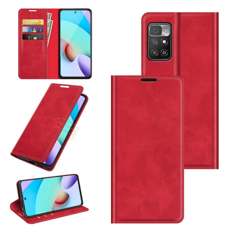 For Xiaomi Redmi 10 Retro-skin Business Magnetic Suction Leather Case with Holder & Card Slots & Wallet, For Xiaomi Redmi 10